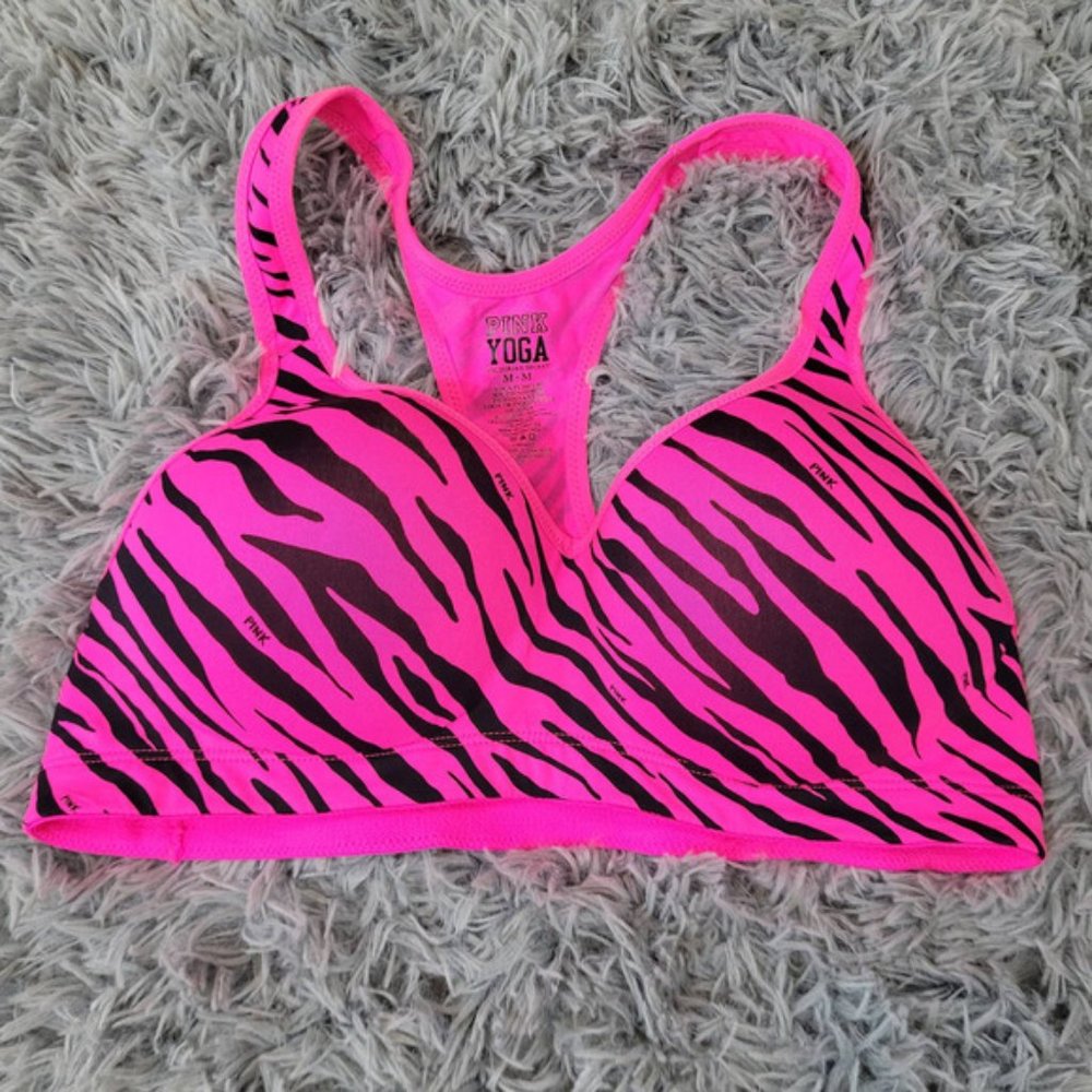 Victoria's Secret Pink Yoga Animal Print Sports Bra - Size Medium